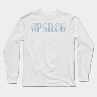 Light Blue Upsilon Letter Long Sleeve T-Shirt